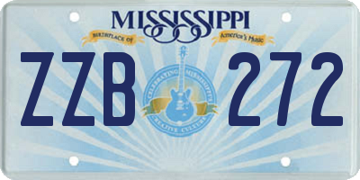 MS license plate ZZB272
