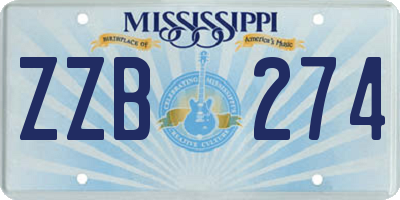 MS license plate ZZB274