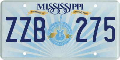 MS license plate ZZB275