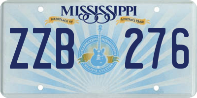 MS license plate ZZB276