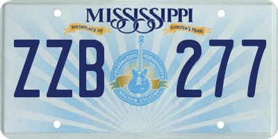 MS license plate ZZB277
