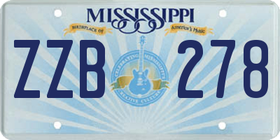 MS license plate ZZB278