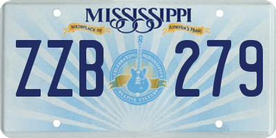 MS license plate ZZB279
