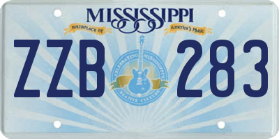 MS license plate ZZB283