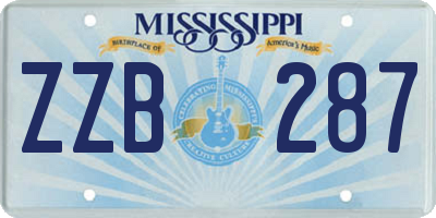 MS license plate ZZB287