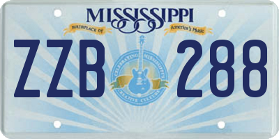 MS license plate ZZB288