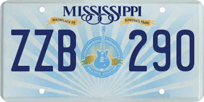 MS license plate ZZB290