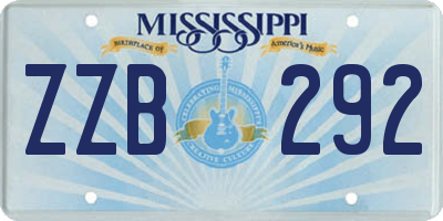 MS license plate ZZB292