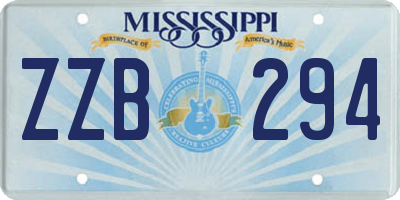 MS license plate ZZB294