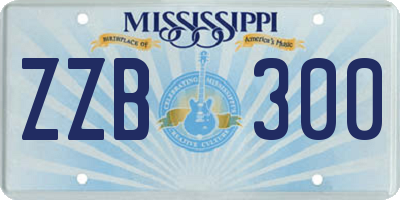 MS license plate ZZB300