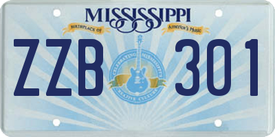 MS license plate ZZB301