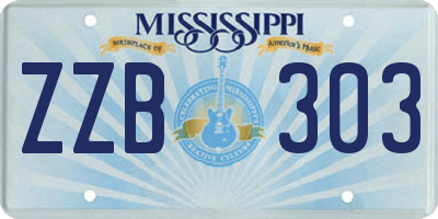 MS license plate ZZB303