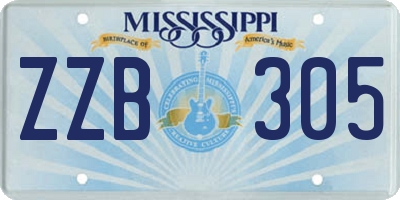 MS license plate ZZB305