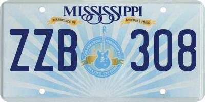 MS license plate ZZB308