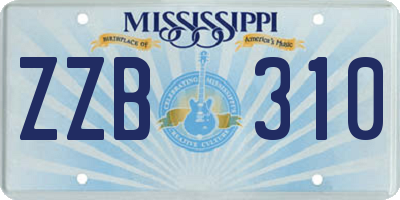 MS license plate ZZB310