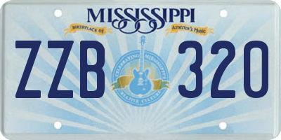 MS license plate ZZB320