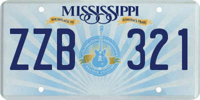 MS license plate ZZB321