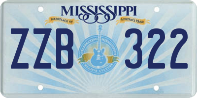 MS license plate ZZB322