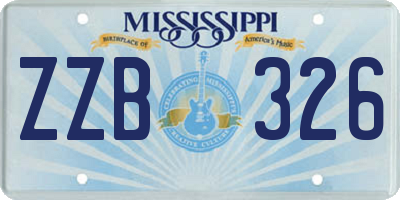 MS license plate ZZB326