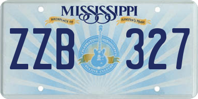 MS license plate ZZB327