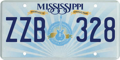 MS license plate ZZB328