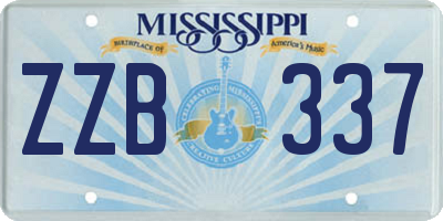 MS license plate ZZB337