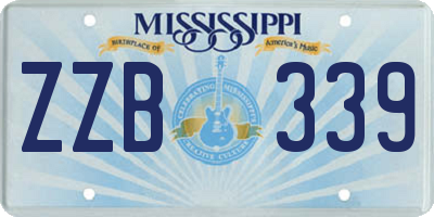 MS license plate ZZB339