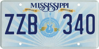 MS license plate ZZB340