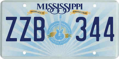 MS license plate ZZB344