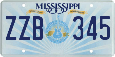 MS license plate ZZB345