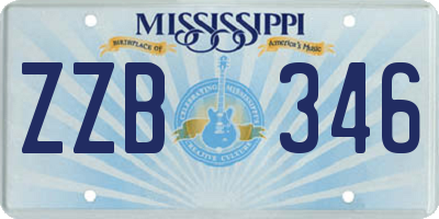MS license plate ZZB346