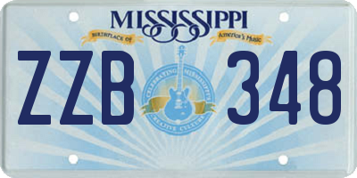 MS license plate ZZB348