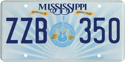 MS license plate ZZB350
