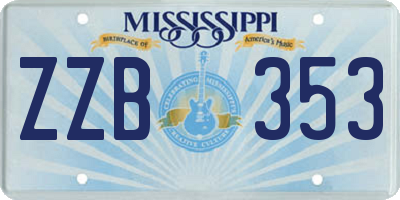 MS license plate ZZB353