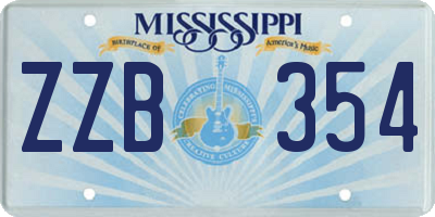 MS license plate ZZB354
