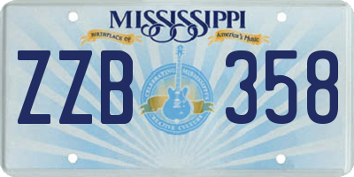 MS license plate ZZB358