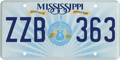 MS license plate ZZB363