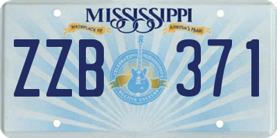 MS license plate ZZB371