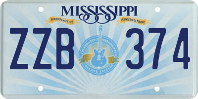 MS license plate ZZB374