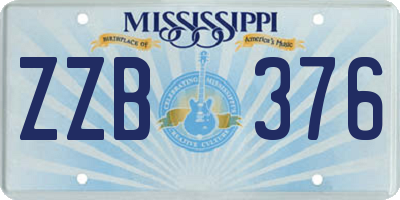 MS license plate ZZB376