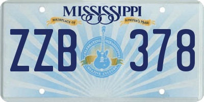 MS license plate ZZB378