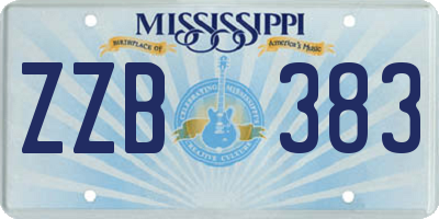 MS license plate ZZB383