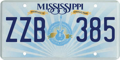 MS license plate ZZB385