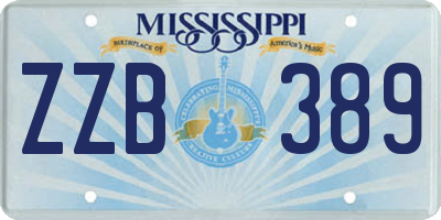 MS license plate ZZB389