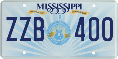 MS license plate ZZB400