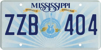 MS license plate ZZB404