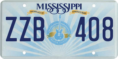 MS license plate ZZB408