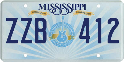 MS license plate ZZB412