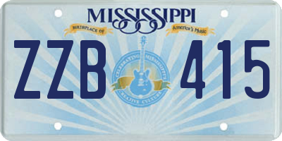 MS license plate ZZB415