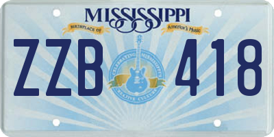 MS license plate ZZB418